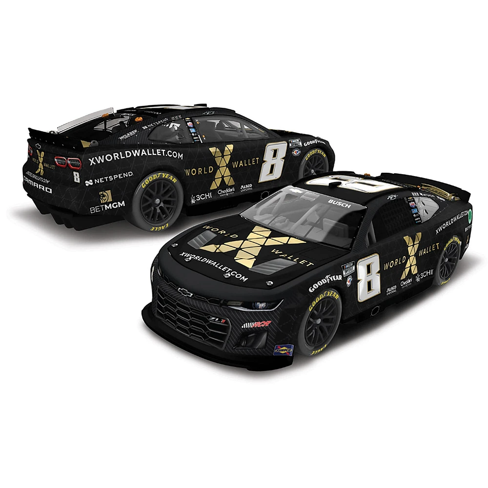 Action Racing Kyle Busch 2023 #8 X World Wallet 1:24 Regular Paint Die-Cast Chevrolet Camaro