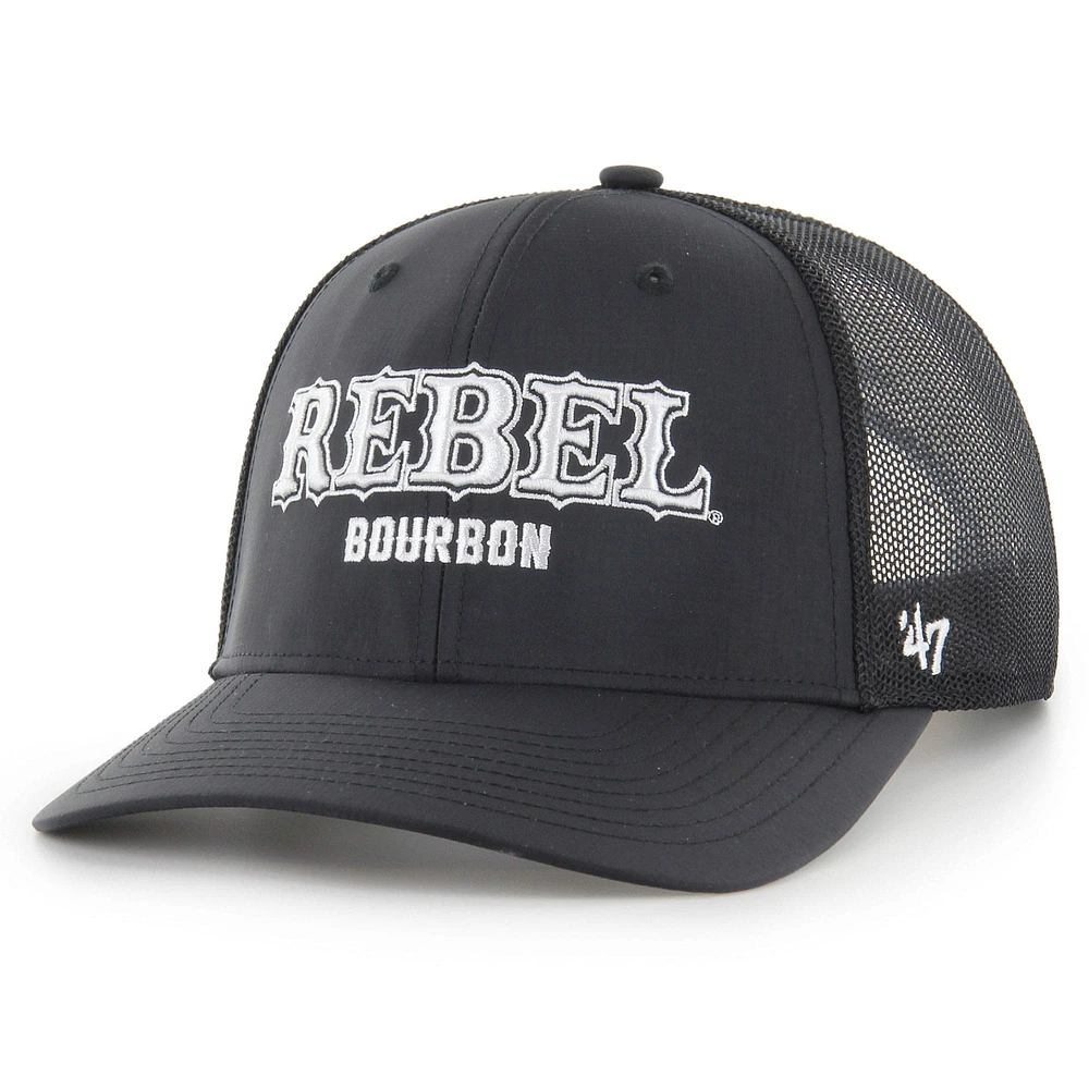 Men's '47  Black Kyle Busch  Rebel Bourbon Trucker Adjustable Hat