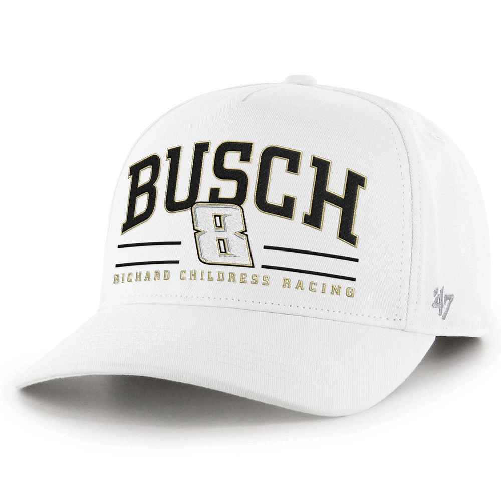 Casquette réglable '47 blanche Kyle Busch Roscoe Hitch pour hommes