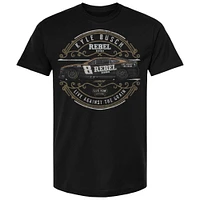 Men's Checkered Flag Sports Black Kyle Busch Rebel Bourbon Car T-Shirt