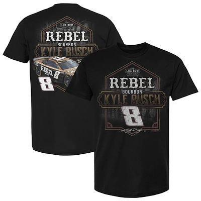 T-shirt à damier pour homme Kyle Busch Rebel Bourbon Pit Stop noir