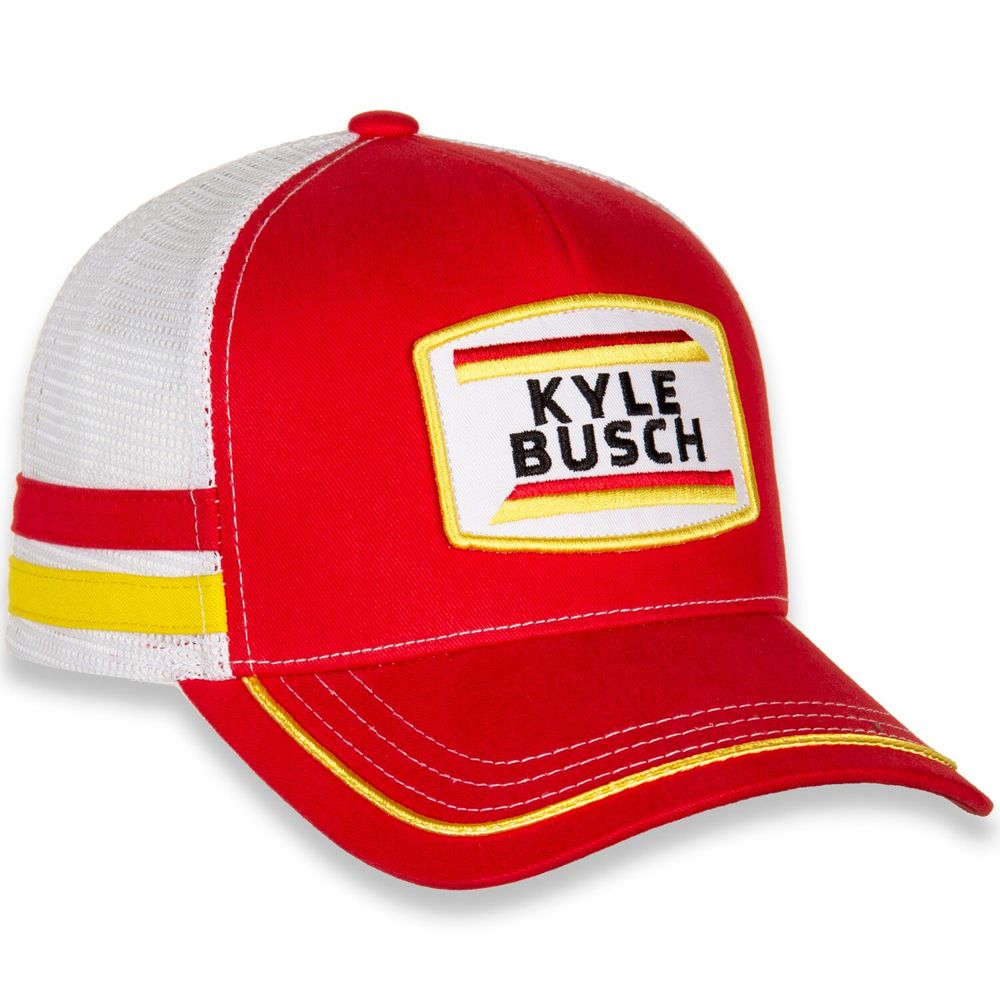 Men's Joe Gibbs Racing Team Collection Red/White Kyle Busch Retro Stripe Snapback Adjustable Hat