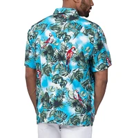 Men's Margaritaville Light Blue Kyle Busch Jungle Parrot Party Button-Up Shirt