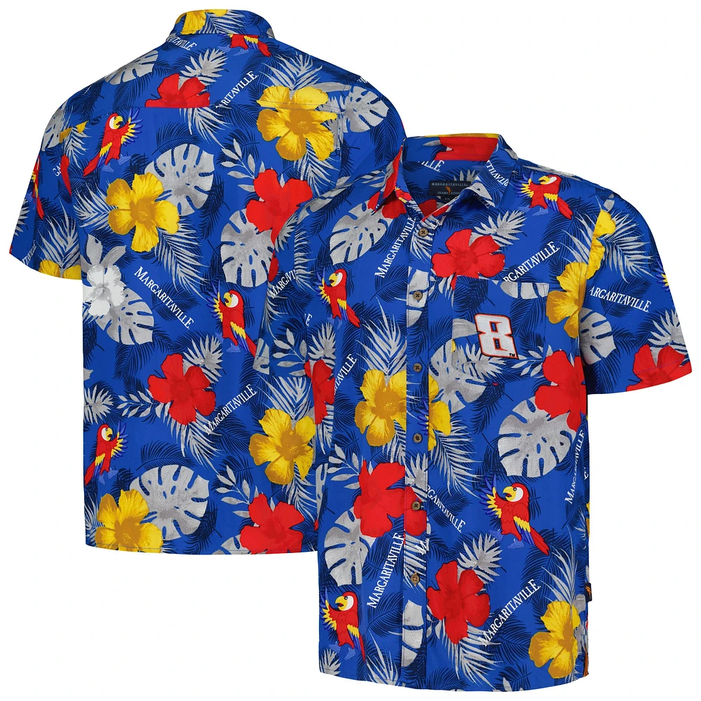 Men's Margaritaville Royal Kyle Busch Island Life Floral Party Full-Button Shirt