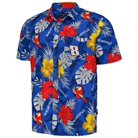 Men's Margaritaville Royal Kyle Busch Island Life Floral Party Full-Button Shirt