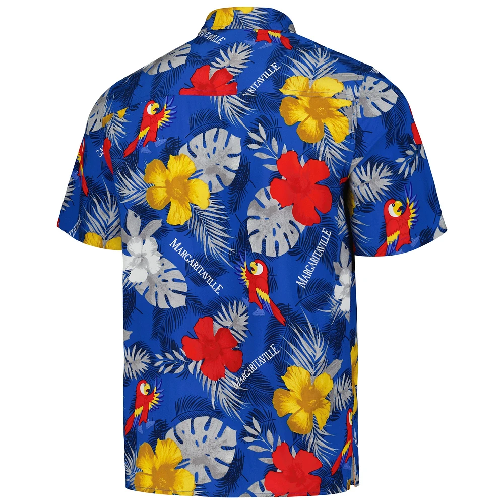 Men's Margaritaville Royal Kyle Busch Island Life Floral Party Full-Button Shirt