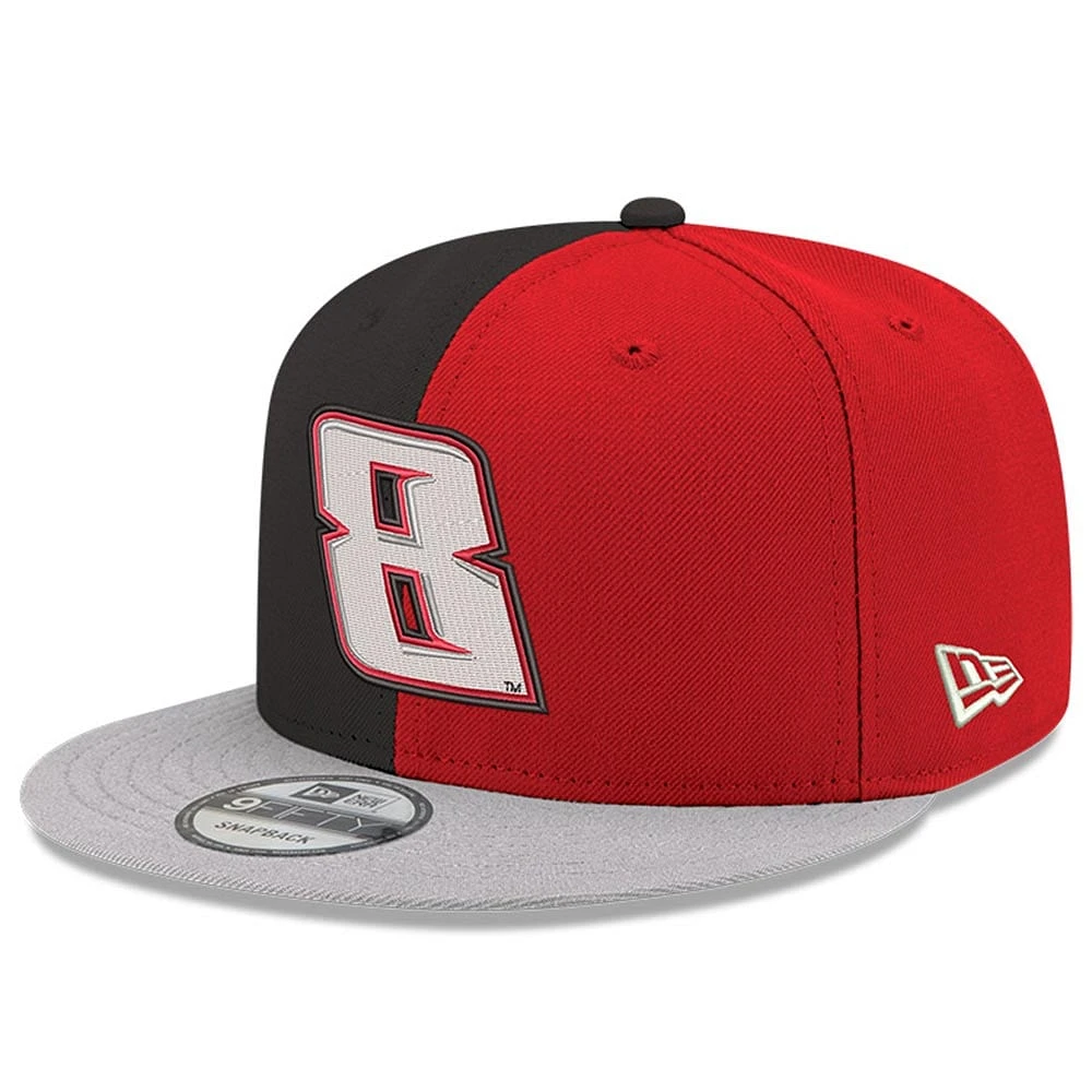 Casquette ajustable à bouton-pression fendu Kyle Busch 9FIFTY New Era pour homme, noir/écarlate