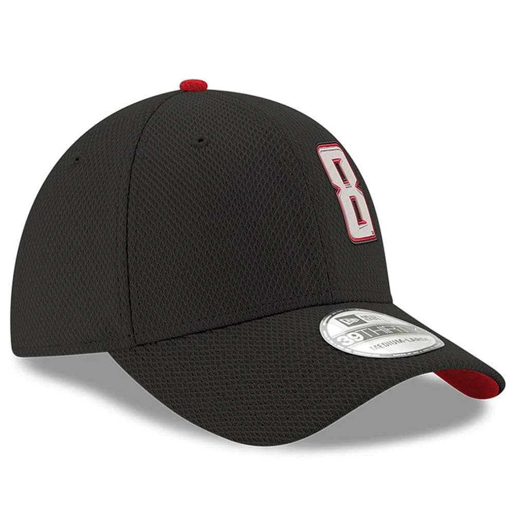 Men's New Era Black Kyle Busch 39THIRTY Panel Flex Fit Hat