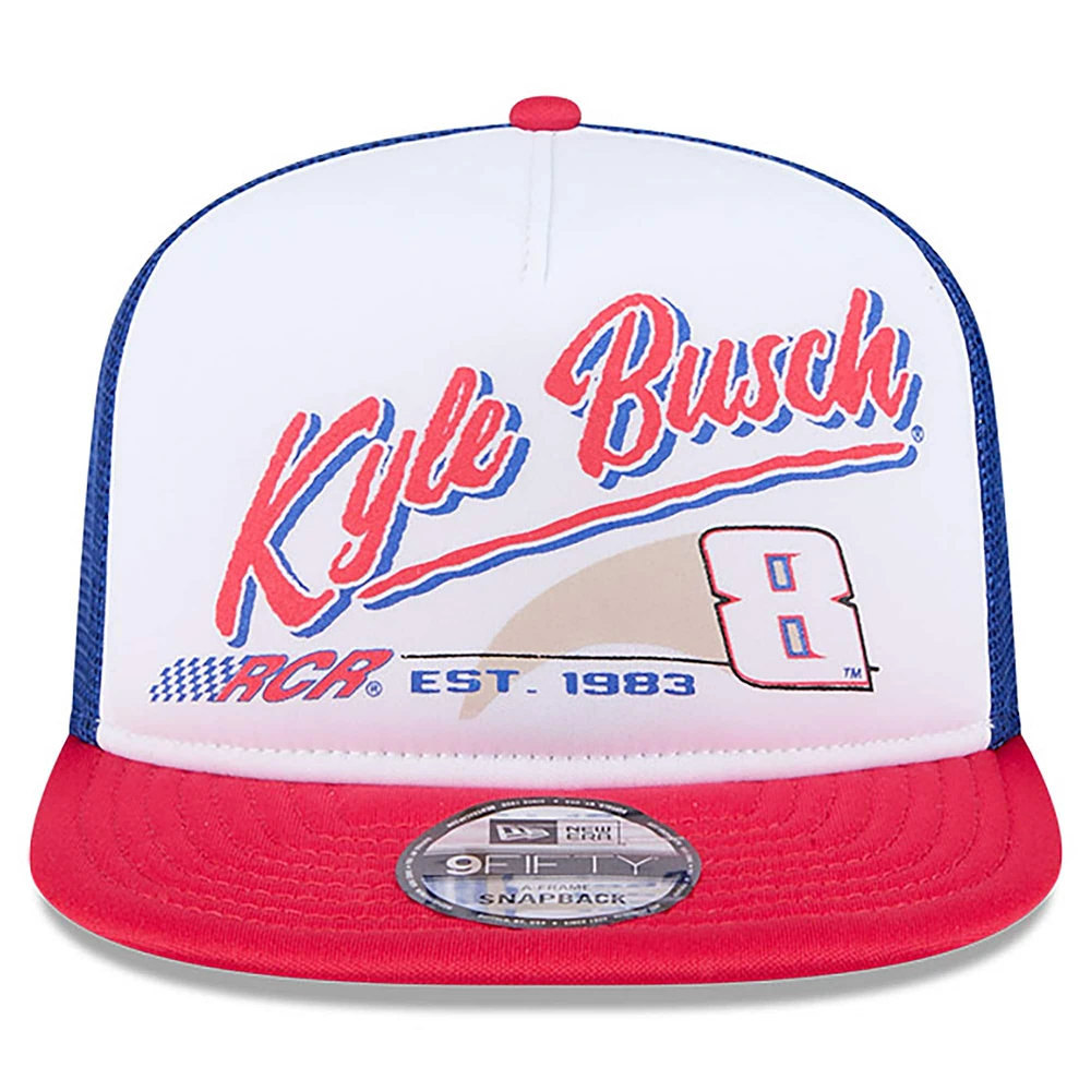 Casquette à visière plate Kyle Busch 9FIFTY New Era noire pour homme