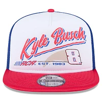 Casquette à visière plate Kyle Busch 9FIFTY New Era noire pour homme