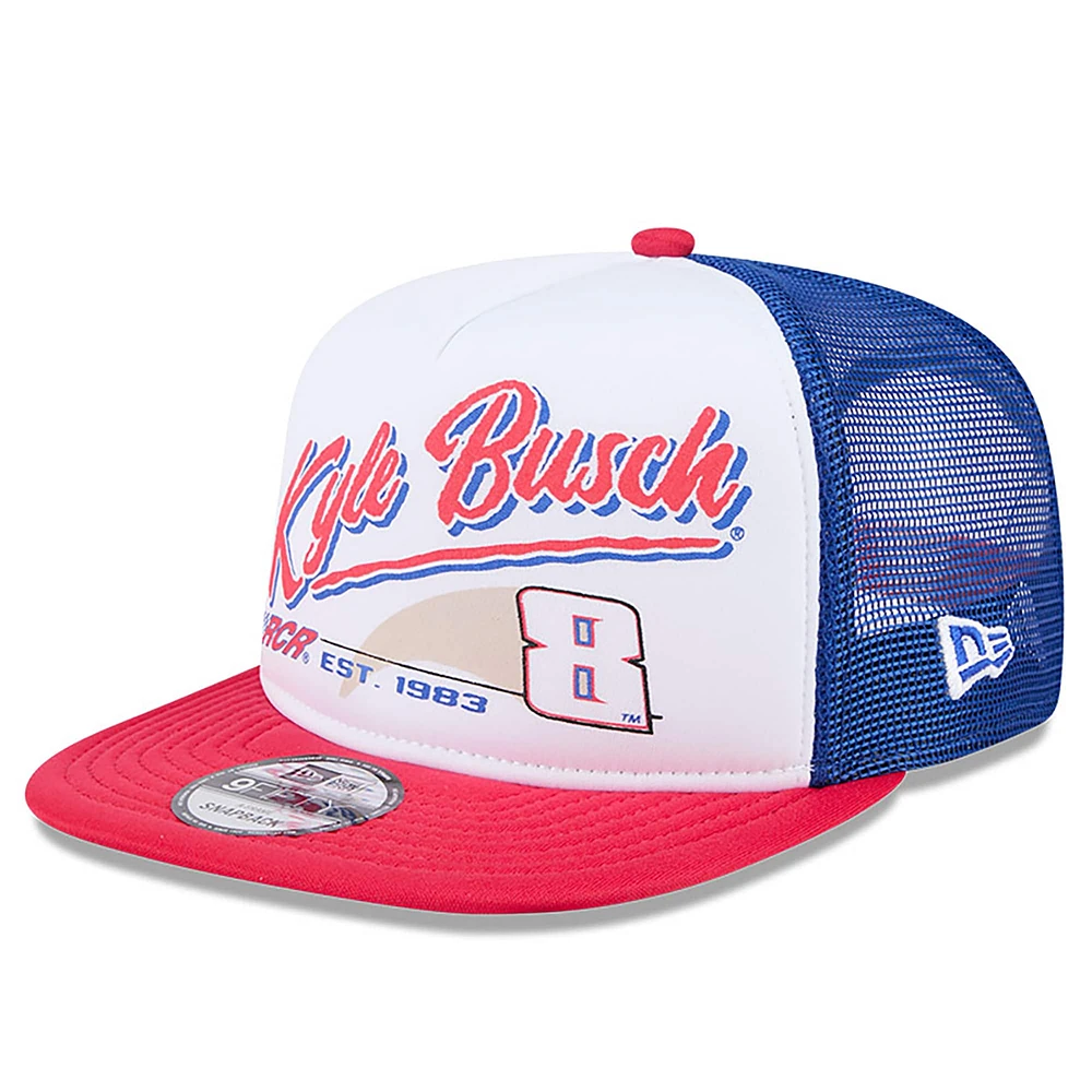 Casquette à visière plate Kyle Busch 9FIFTY New Era noire pour homme