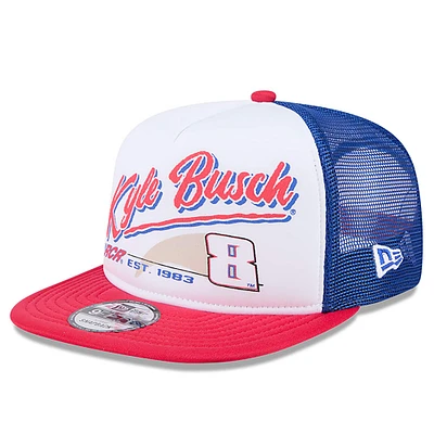 Casquette à visière plate Kyle Busch 9FIFTY New Era noire pour homme