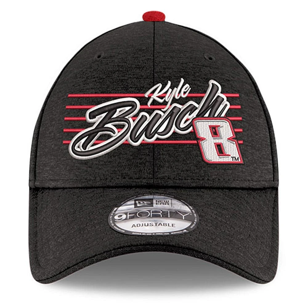 Casquette noire ajustable 9FORTY Kyle Busch New Era pour homme