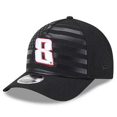 Casquette ajustable Kyle Busch American Flag 9FORTY M-Crown A-Frame noire New Era pour homme