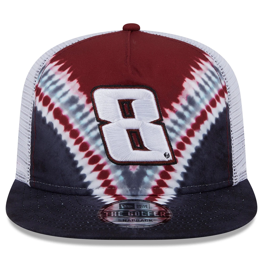 Casquette à visière à pression Kyle Busch Golfer Tie-Dye noire New Era pour homme