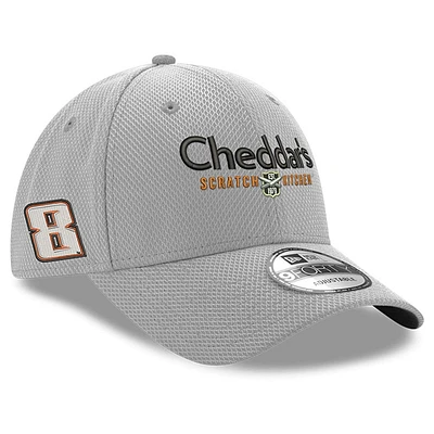 Casquette ajustable à bouton-pression Kyle Busch 9FORTY Cheddar's New Era pour homme, gris