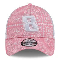 Casquette réglable Kyle Busch 9FORTY A-Frame Trucker Paisley rose New Era pour hommes