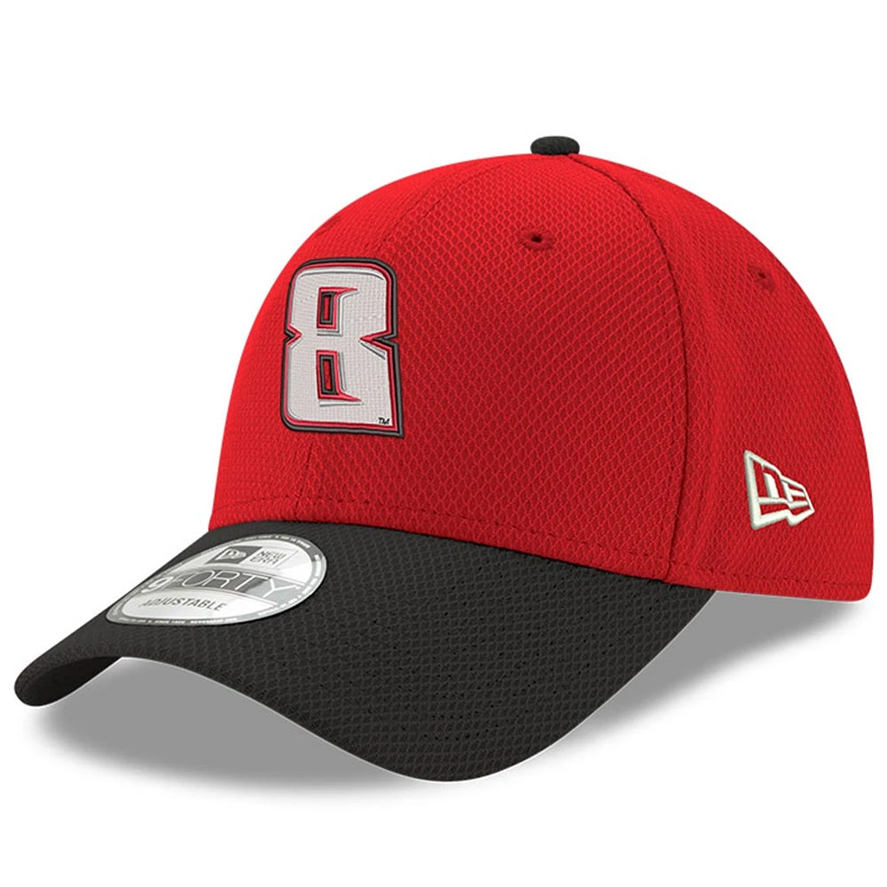 Casquette New Era Scarlet/Black Kyle Busch 9FORTY Number réglable pour homme