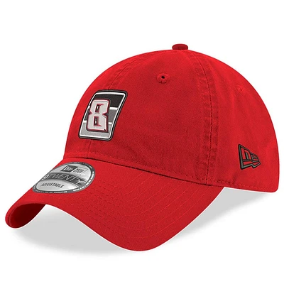 Casquette réglable à écusson latéral Kyle Busch 9TWENTY New Era Scarlet pour homme