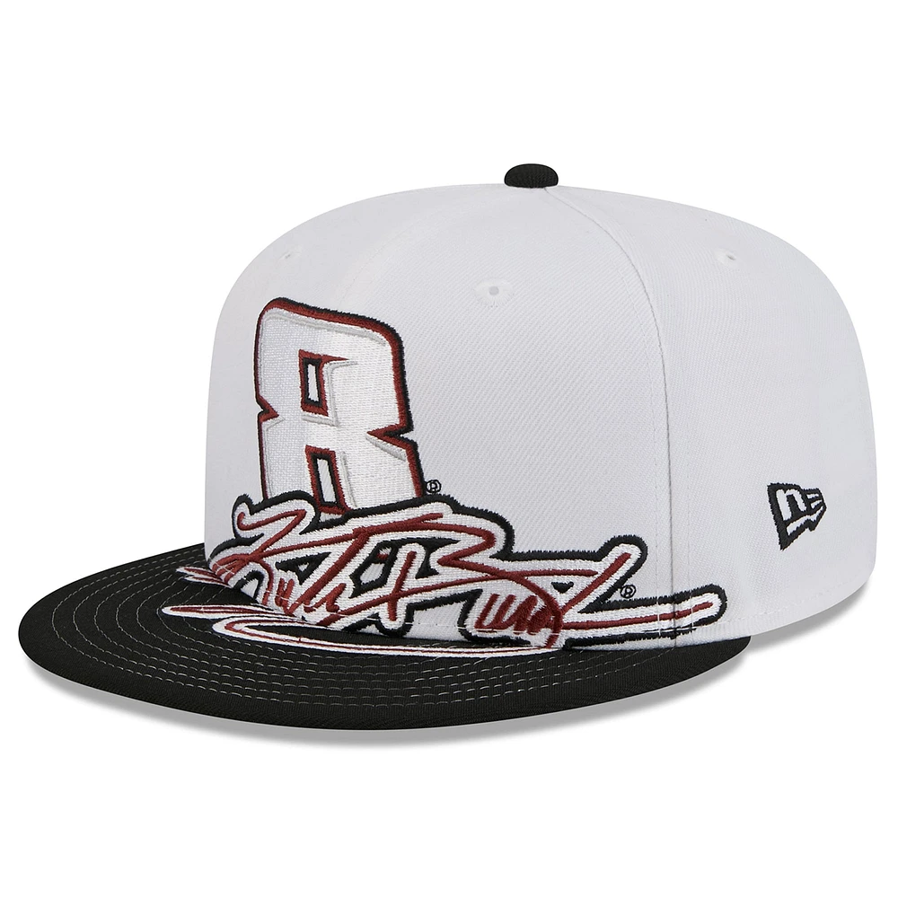 Men's New Era White/Black Kyle Busch  9FIFTY Snapback Hat