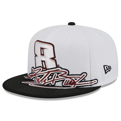 Men's New Era White/Black Kyle Busch  9FIFTY Snapback Hat