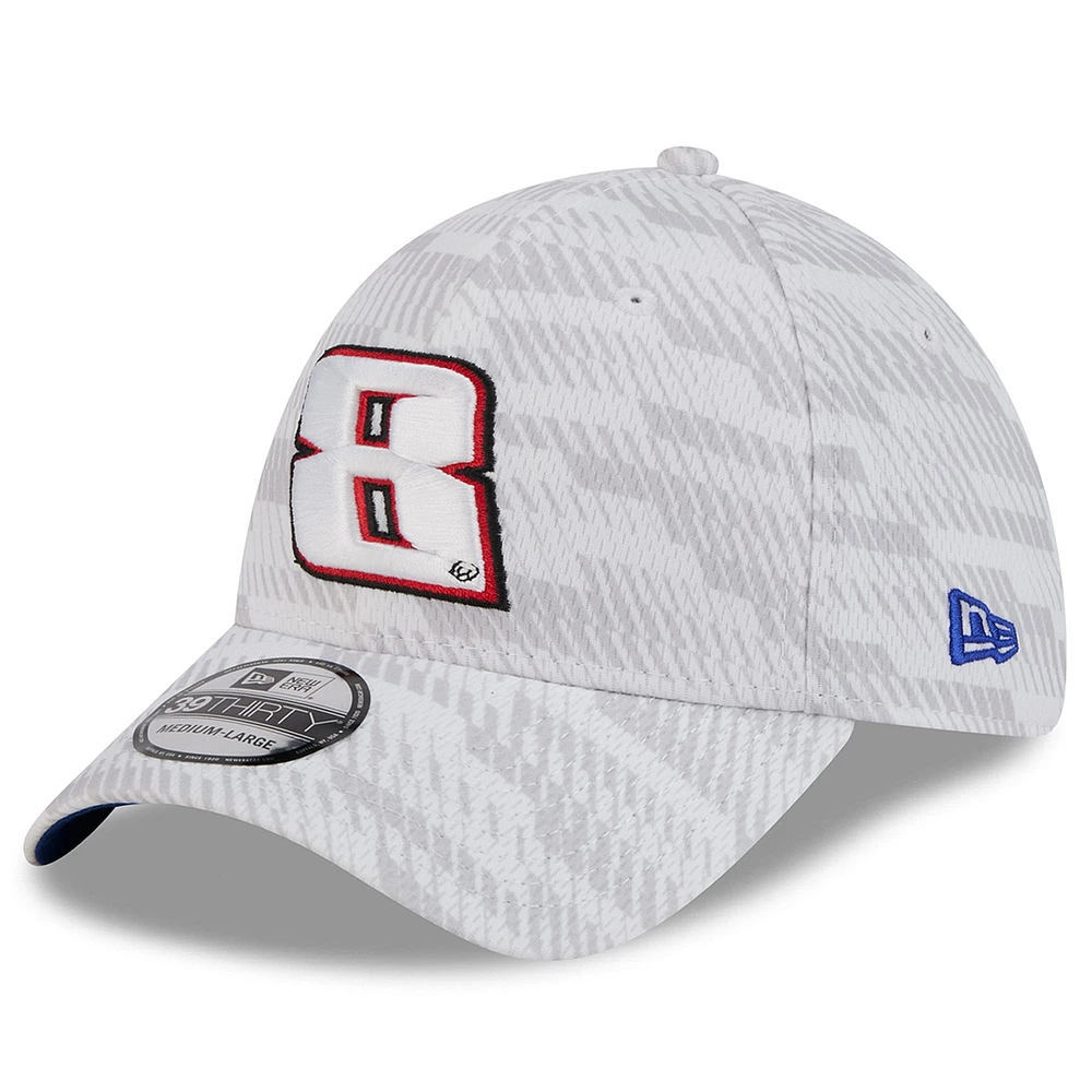 Men's New Era White Kyle Busch 39THIRTY Graded Flex Hat