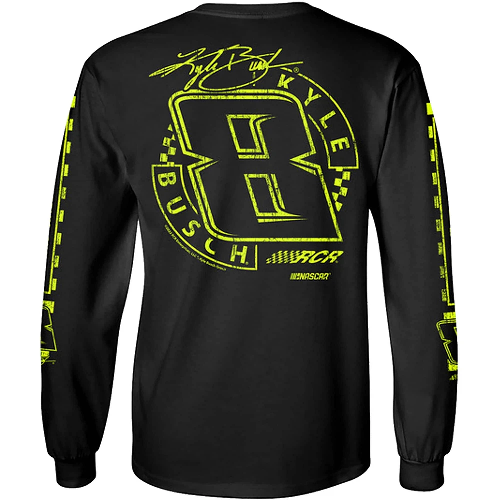 Men's Richard Childress Racing Team Collection Black Kyle Busch Lifestyle Long Sleeve T-Shirt