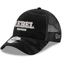 Men's Richard Childress Racing Team Collection  Black Kyle Busch Rebel Bourbon 9FORTY Trucker Adjustable Hat