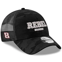Men's Richard Childress Racing Team Collection  Black Kyle Busch Rebel Bourbon 9FORTY Trucker Adjustable Hat
