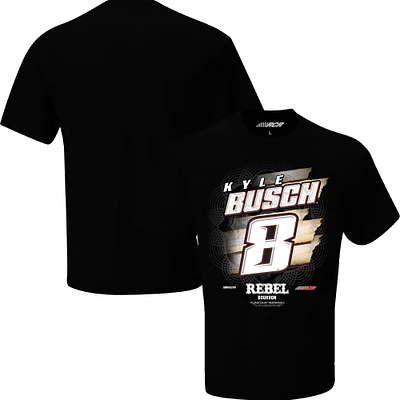 T-shirt noir Kyle Busch Rebel Bourbon Front Runner de la collection Richard Childress Racing Team pour hommes