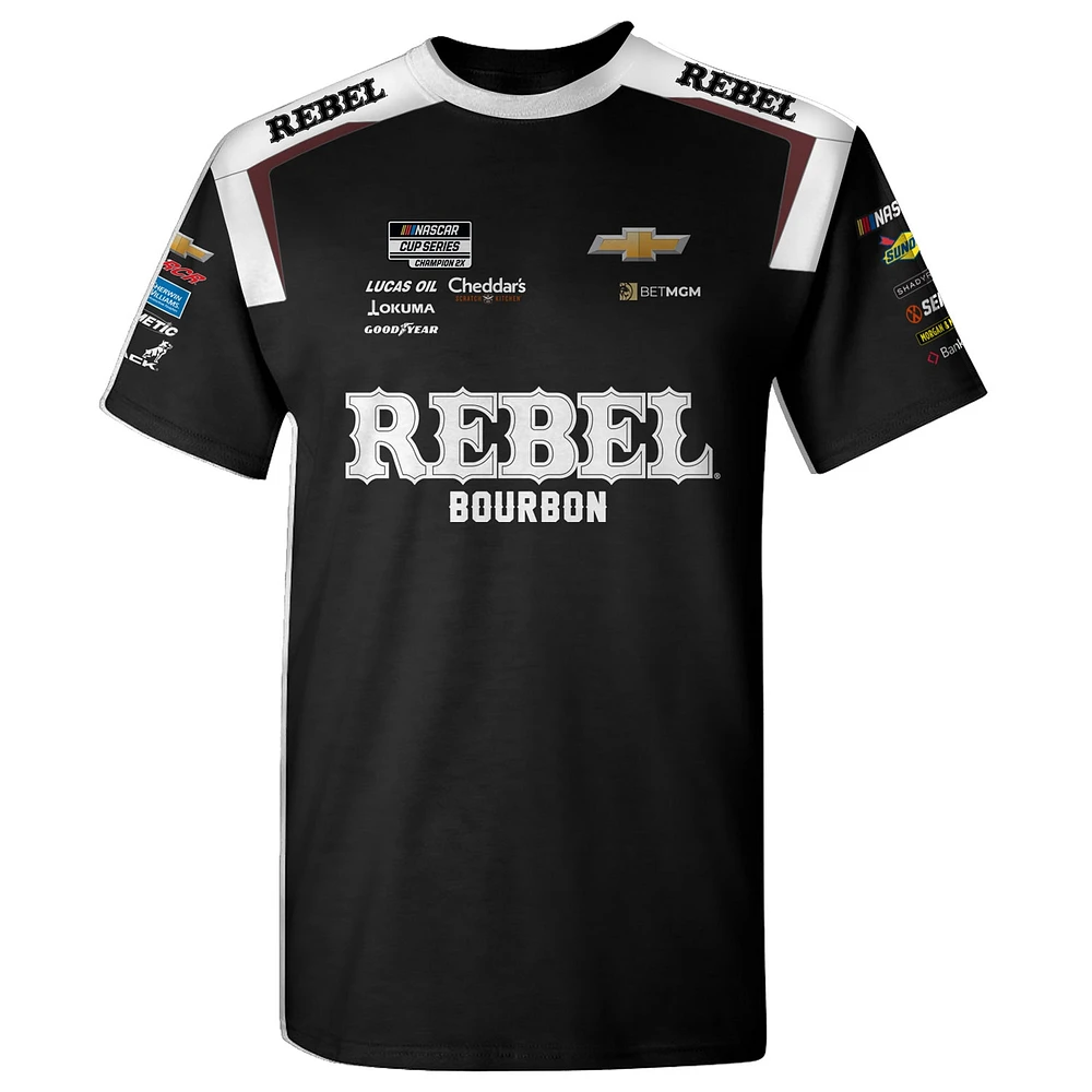 Men's Richard Childress Racing Team Collection  Black Kyle Busch Rebel Bourbon Uniform T-Shirt
