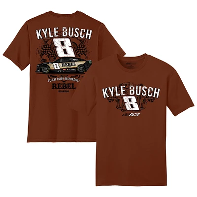 T-shirt pour hommes de la collection Richard Childress Racing Team marron Kyle Busch Rebel Bourbon Car