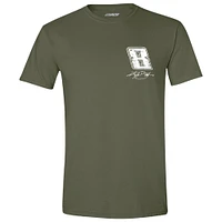 T-shirt vert pour homme avec drapeau Kyle Busch de la collection Richard Childress Racing Team