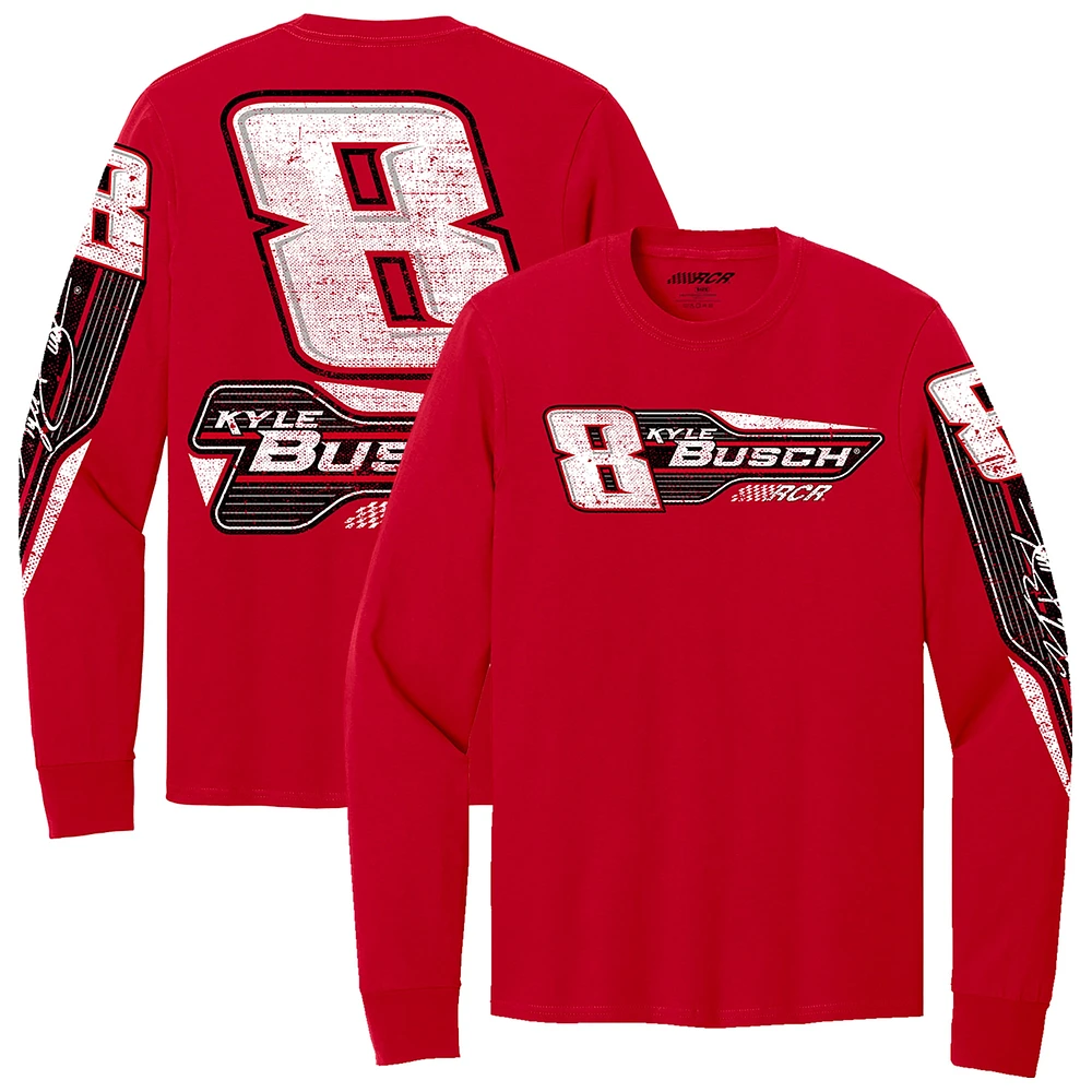 Men's Richard Childress Racing Team Collection  Red Kyle Busch #8 Car Long Sleeve T-Shirt