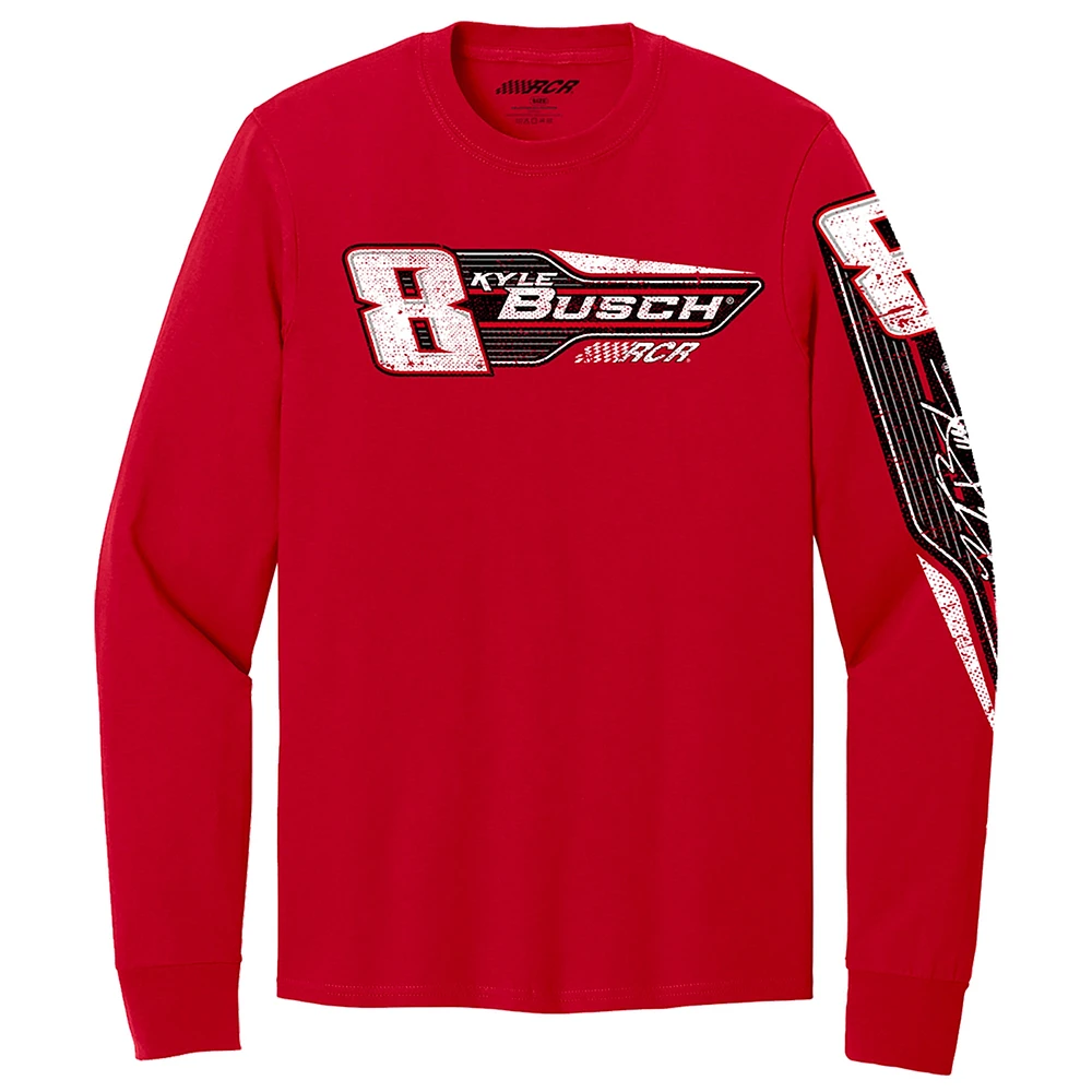 Men's Richard Childress Racing Team Collection  Red Kyle Busch #8 Car Long Sleeve T-Shirt