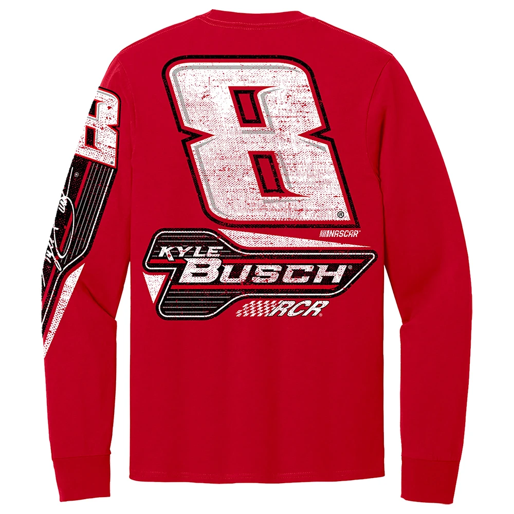 Men's Richard Childress Racing Team Collection  Red Kyle Busch #8 Car Long Sleeve T-Shirt