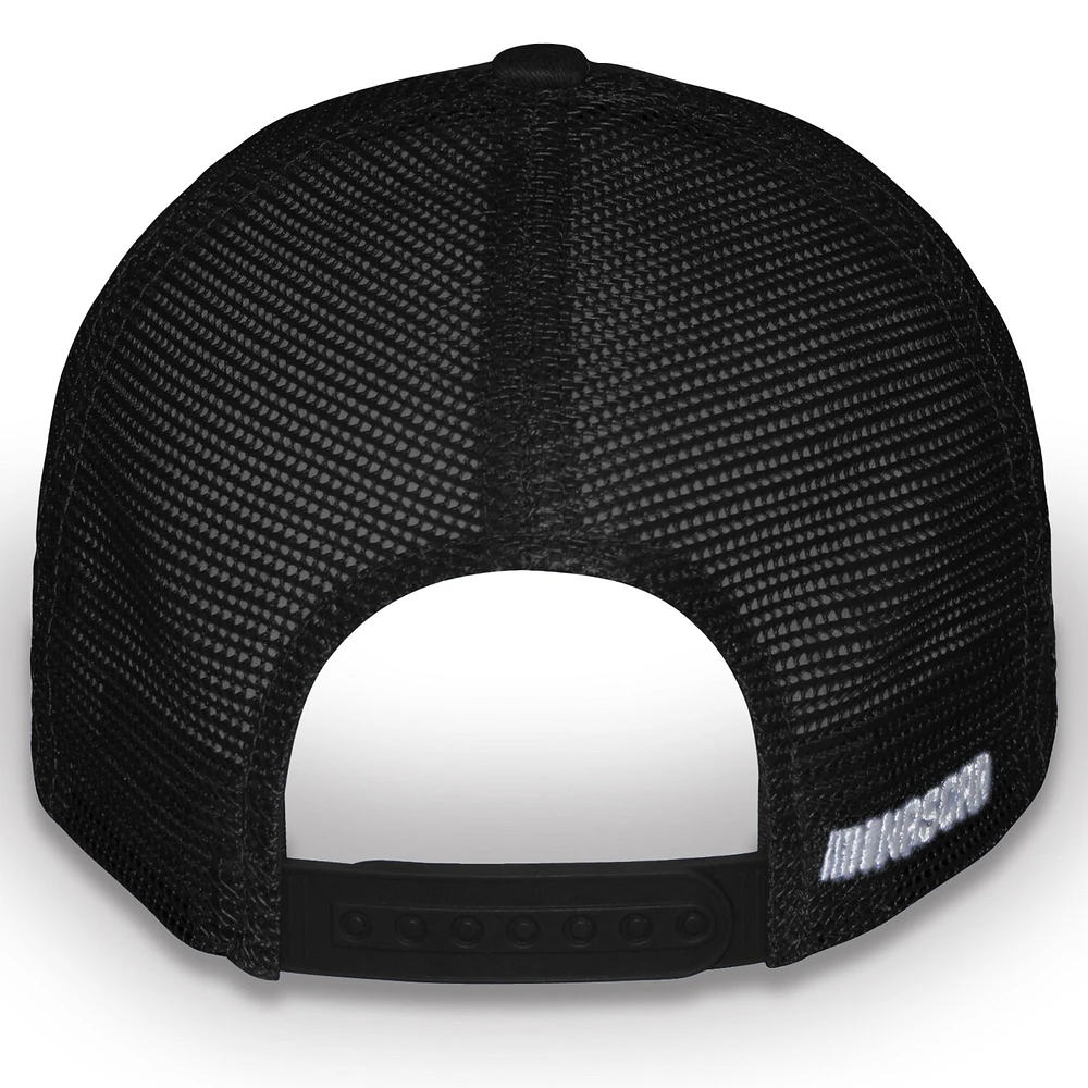 Unisex Checkered Flag Sports Black Kyle Busch Cheddars Flame Trucker Adjustable Hat