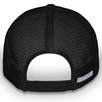 Unisex Checkered Flag Sports Black Kyle Busch Cheddars Flame Trucker Adjustable Hat