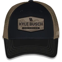 Unisex Checkered Flag Sports Black Kyle Busch  Flag Trucker Adjustable Hat