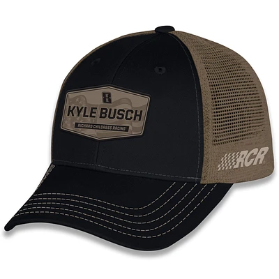 Unisex Checkered Flag Sports Black Kyle Busch  Flag Trucker Adjustable Hat
