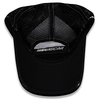 Unisex Checkered Flag Sports Black Kyle Busch  Vintage Patch Trucker Adjustable Hat
