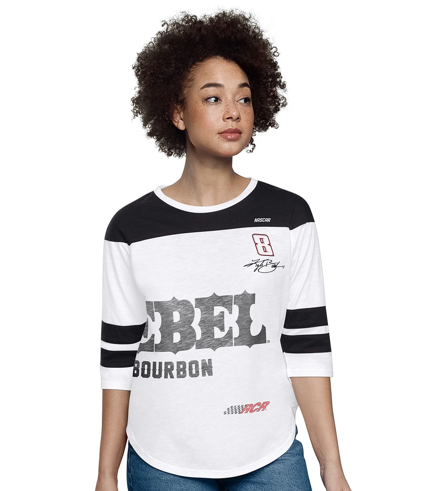 T-shirt à manches 3/4 Kyle Busch Grand Slam pour femme, blanc