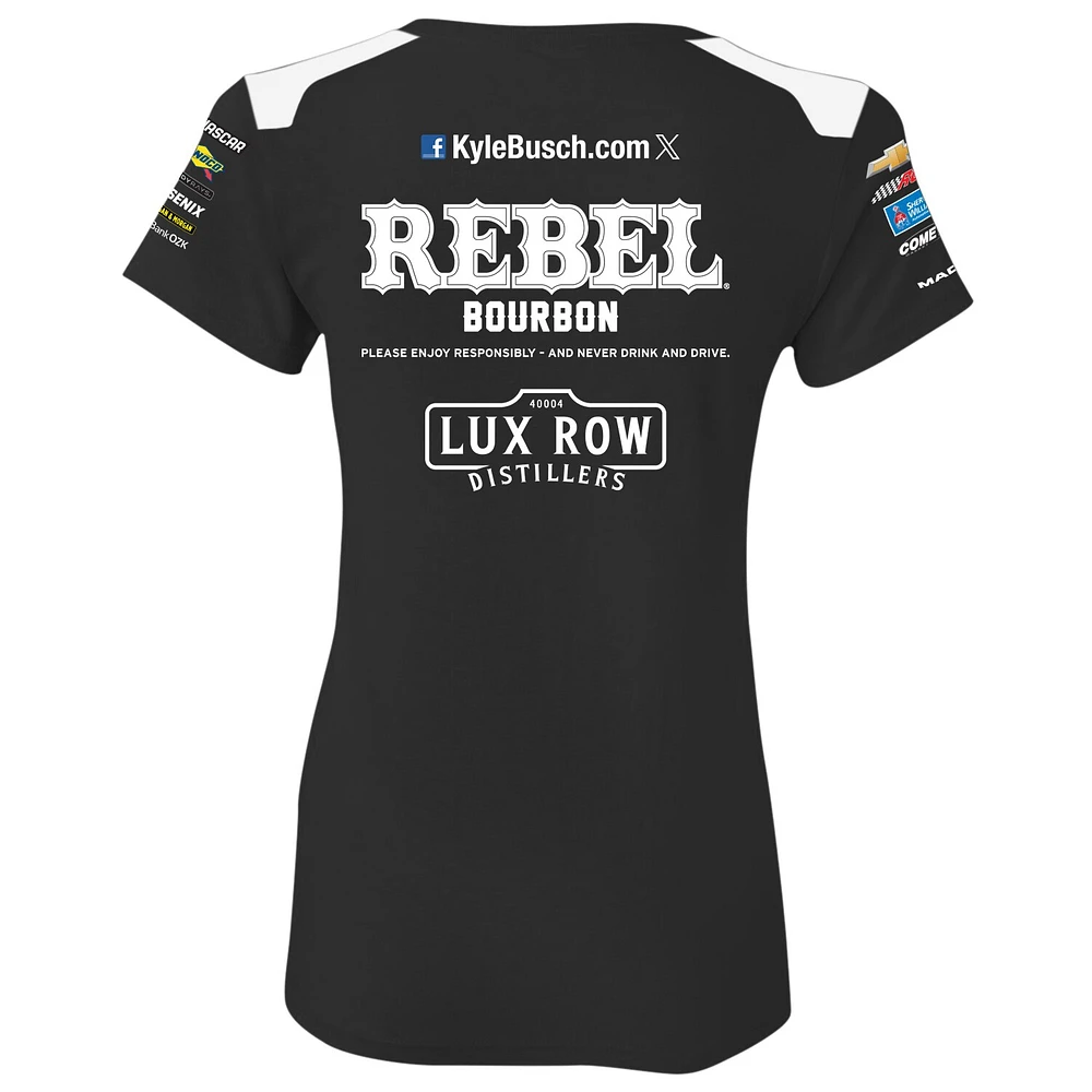 Women's Richard Childress Racing Team Collection  Black Kyle Busch Rebel Bourbon Uniform T-Shirt