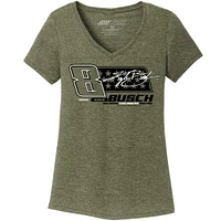 Women's Richard Childress Racing Team Collection Green Kyle Busch Tri-Blend V-Neck T-Shirt