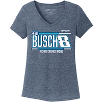 Women's Richard Childress Racing Team Collection Navy Kyle Busch Tri-Blend V-Neck T-Shirt