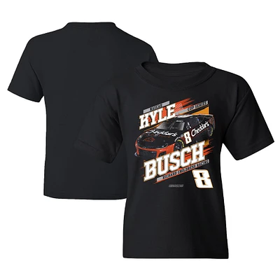T-shirt noir de la collection pour jeunes l'équipe course Richard Childress avec le motif voiture Kyle Busch Cheddar