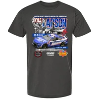 Men's Checkered Flag Sports Charcoal Kyle Larson 2025 Food City 500 Race Winner T-Shirt