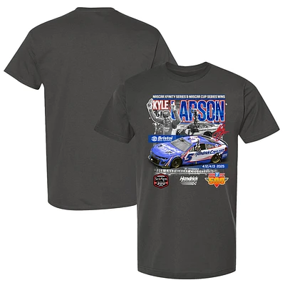 Men's Checkered Flag Sports Charcoal Kyle Larson 2025 Food City 500 Race Winner T-Shirt