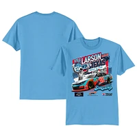 T-shirt bleu clair Kyle Larson 2025 Xfinity Series Andy's Frozen Custard 300 pour homme, motif drapeau à damier, vainqueur de la course