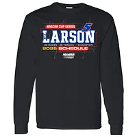 Men's Hendrick Motorsports Team Collection Black Kyle Larson 2025 NASCAR Cup Series Schedule Long Sleeve T-Shirt